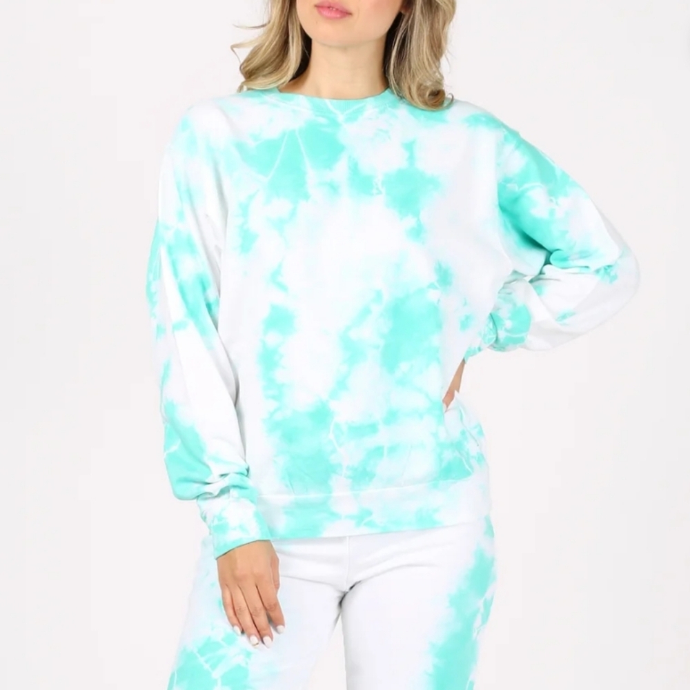 Prince Peter Cloud Burst Tie-Dye Pullover Mint  White USA NWT SZ XS‎